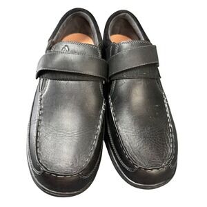 Anodyne Black Leather Adjustable Strap Comfort Shoes Men Size 13W